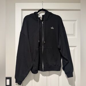 Auth.✅ ALO Yoga Women’s Accolade Zip-Up Hoodie in “Black” Size Medium 🖤